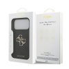 Zadný kryt Guess PU 4G Metal Logo pre iPhone 17 Pro Max Sivý