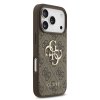 Zadný kryt Guess PU 4G Metal Logo pre iPhone 17 Pro Hnedý