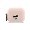 Silikónové puzdro Karl Lagerfeld 3D Logo NFT Choupette Head pre AirPods Pro 3 Pink