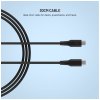 Krátky nabíjací a dátový Liquid silicone kábel FIXED s konektormi USB-C/USB-C a podporou PD, 0.3m, USB 2.0, 60W, čierny