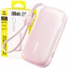 Baseus – powerbanka EnerFill FC21 Qpow 3 Ultra (E0027M02) – s odpojiteľným káblom, 20000 mAh, 22,5 W, USB, USB-C – Nebula Pink