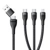 Baseus – dátový kábel Flash Series 3 (P10377501111-00) – rýchlonabíjanie, USB, USB-C na Lightning, 2x USB-C, 100W, 1,5m – čierny