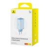 Baseus – nástenná nabíjačka GaN (P10162701313-00) – vrátane kábla typu C, 2x USB, 2x typu C, 65W – modrá