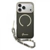 Zadný kryt Guess IML Glitter Script Strap MagSafe pre iPhone 17 Pro Max čierny