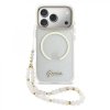 Zadný kryt Guess IML Glitter Script Strap MagSafe pre iPhone 17 Pro Max transparentný