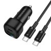 Rýchlonabíjačka do auta Borofone BZ34B Cloud s dátovým káblom USB-C 3.0 PD 38W čierna