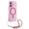 Zadný kryt Guess IML Glitter Strap MagSafe pre iPhone 16 Plus ružový