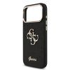 Zadný kryt Guess PU Fixed Glitter 4G Metal Frame pre iPhone 17 Pro Max čierny