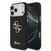 Zadný kryt Guess PU Fixed Glitter 4G Metal Frame pre iPhone 17 Pro Max čierny