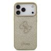 Zadný kryt Guess PU fixed glitter 4G metal frame pre iPhone 17 Pro Max zlatý