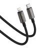 Dátový kábel Acefast C23-01 USB-C na Lightning 30W opletený 1.2m čierny