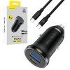 Rýchlonabíjačka do auta Blavec BS-01B-C Road 20W s káblom USB-C čierna