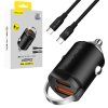 Rýchlonabíjačka do auta Blavec BS-02B-C Aero 30W s káblom USB-C čierna