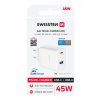 Adaptér Swissten Gan 1x USB-C 45W PD + 1x USB-A 18W QC biely