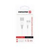 Dátový kábel Swissten pre outdoorové smartphony micro USB 1,5m biely
