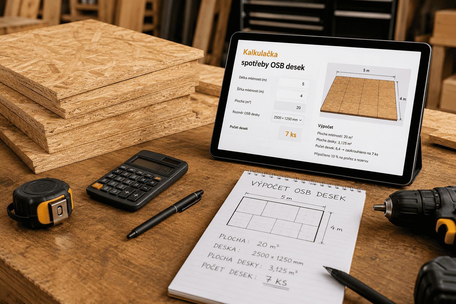 Kalkulačka spotřeby OSB desek – kolik desek potřebuji?