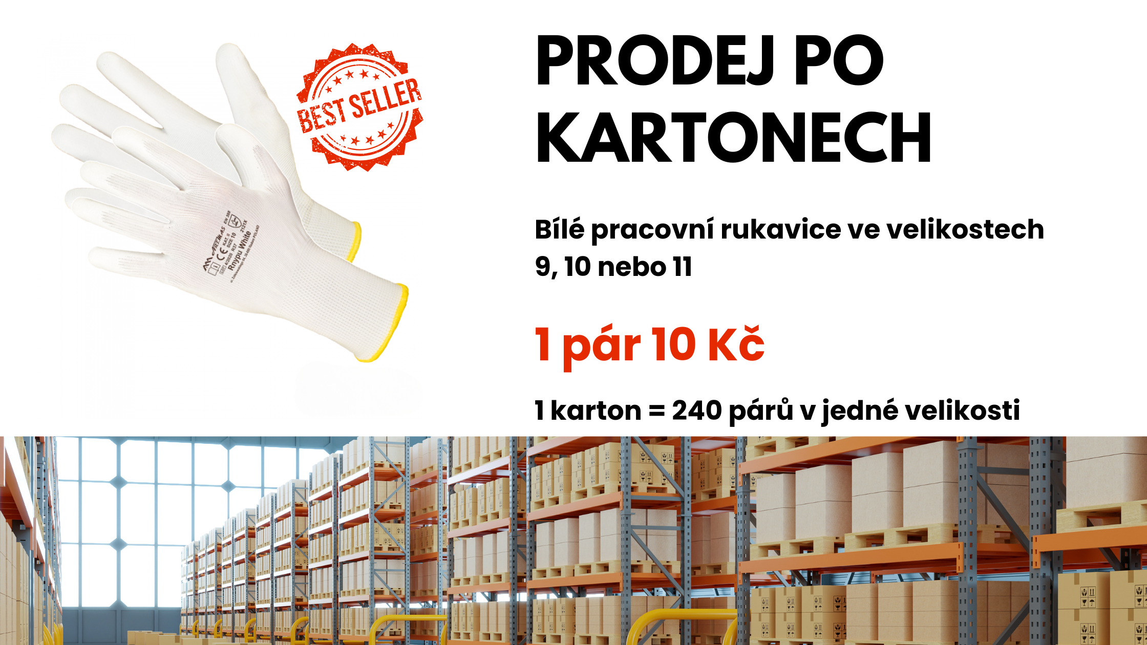 Bílé pracovní rukavice