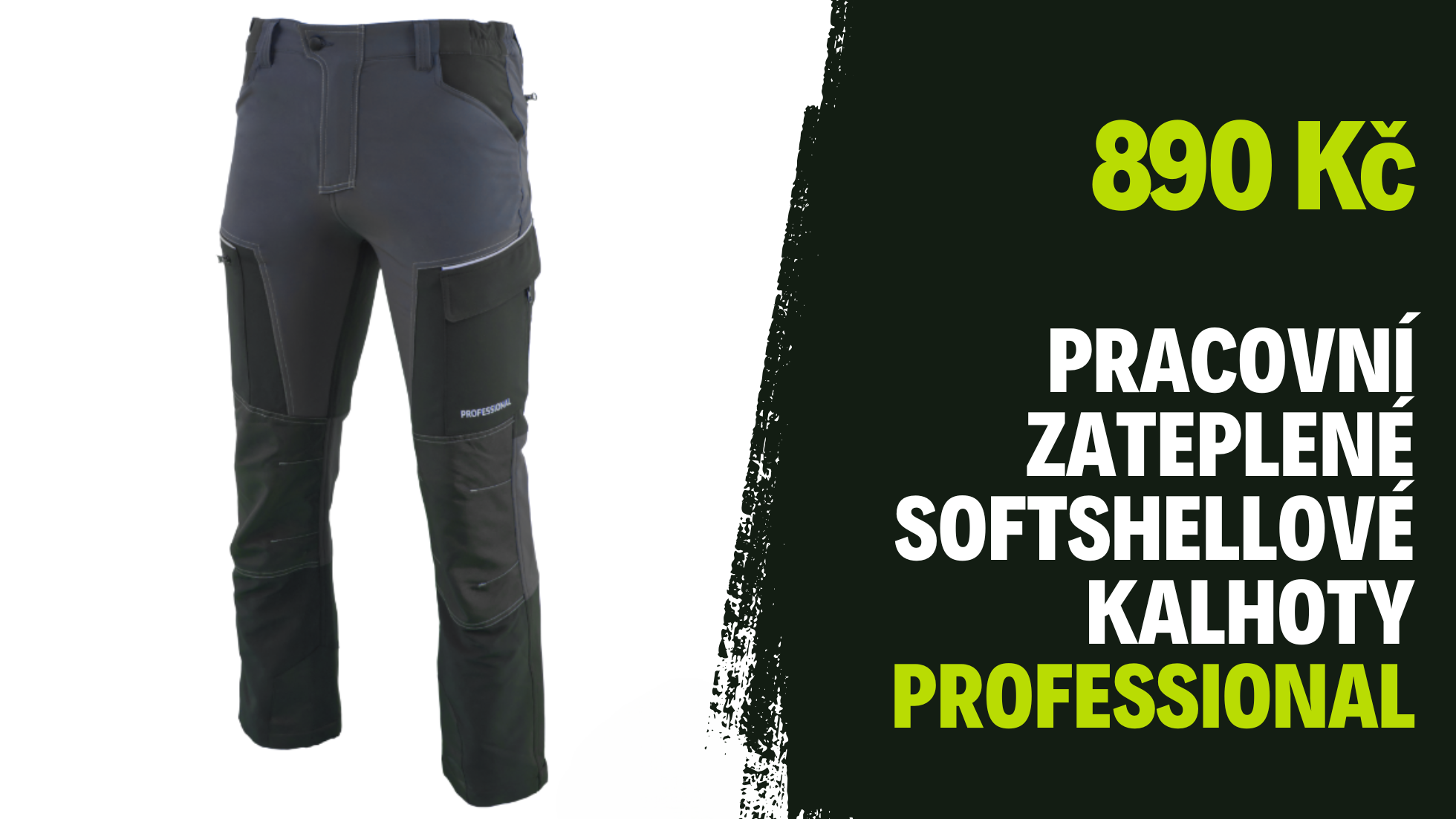 Pracovní zateplené softshellové kalhoty Professional