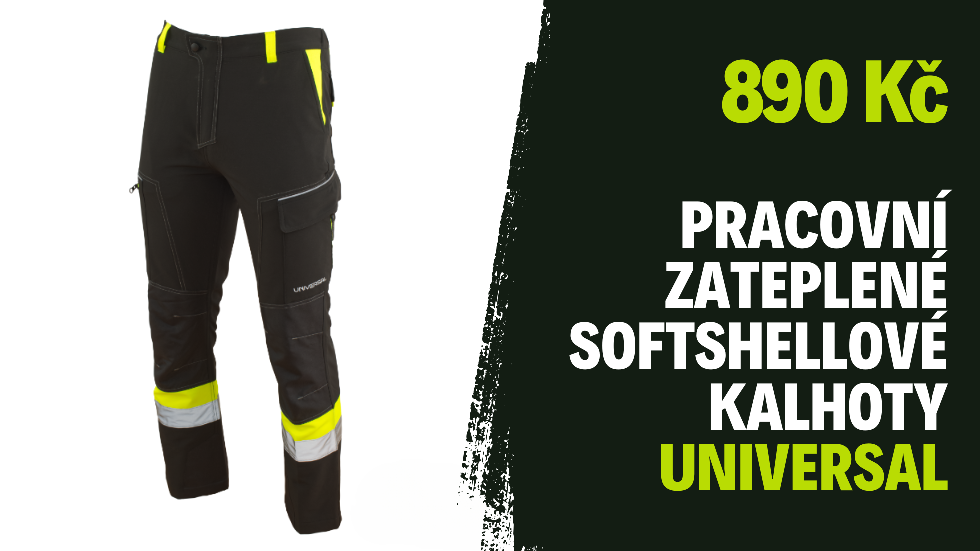 Pracovní zateplené softshellové kalhoty Universal