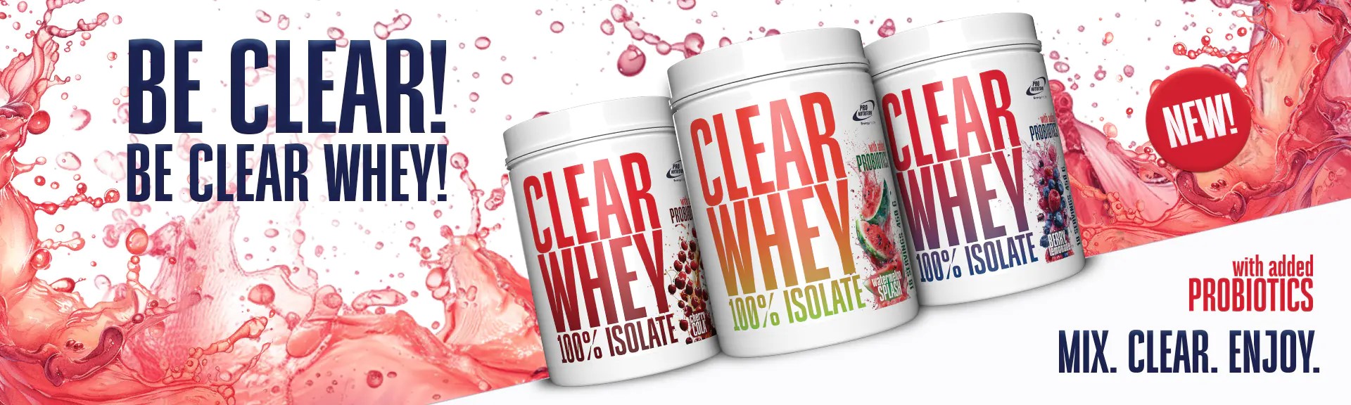 Clear Whey – osvěžující proteinový nápoj s vysokým obsahem bílkovin pro podporu svalového růstu a regenerace