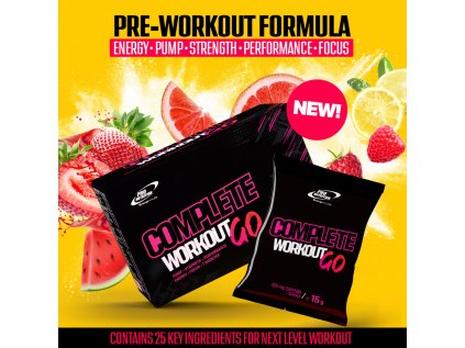 Complete Workout GO – praktický předtréninkový nápoj v sáčku pro okamžité zvýšení energie, soustředění a fyzického výkonu