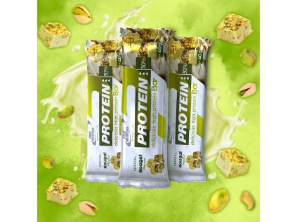 Protein Bar 40 g – chutná proteinová tyčinka pro zdravou svačinu a doplnění bílkovins příchutí pistácie nutriční doplněk
