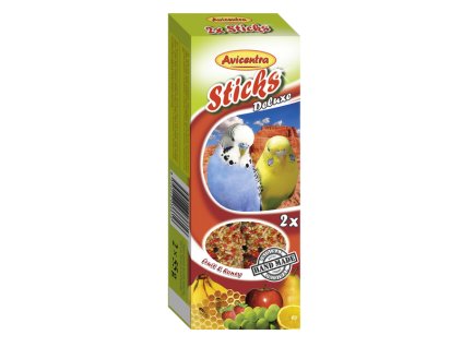 Avicentra sticks pro andulky, ovoce+med, 2 ks