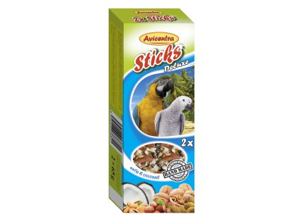 Avicentra sticks pro velké papoušky, ořech+kokos, 2 ks