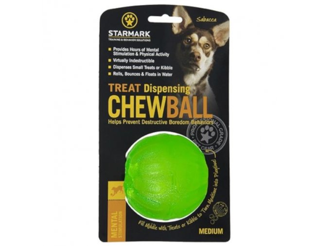 Hračka guma Chew ball míč Starmark M zelený