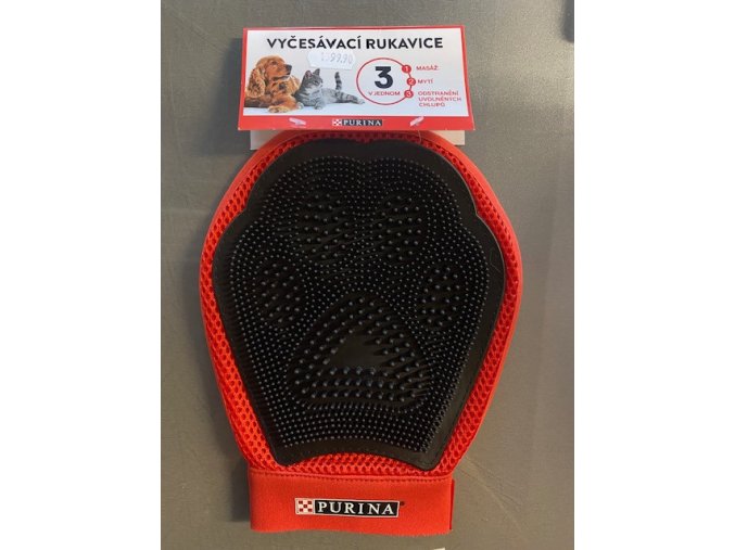 Purina vyčesávací a masážní rukavice pro psy 18x24 cm
