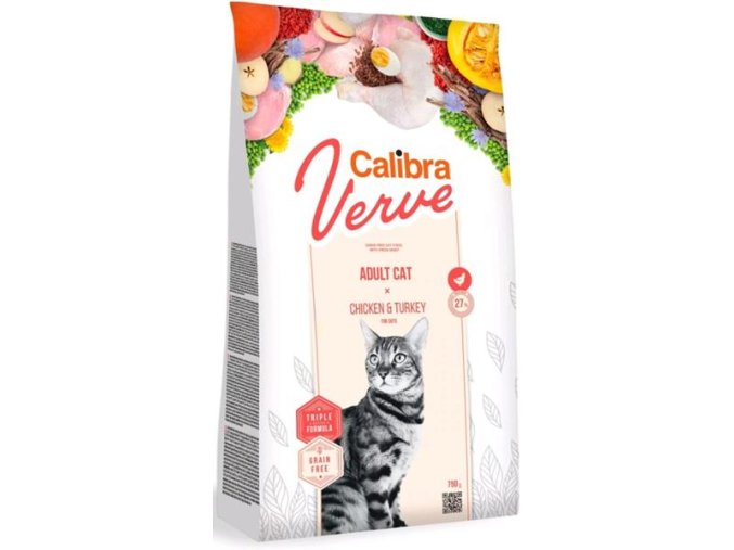 Calibra Cat Verve Grain Free Adult Chicken&Turkey 750 g