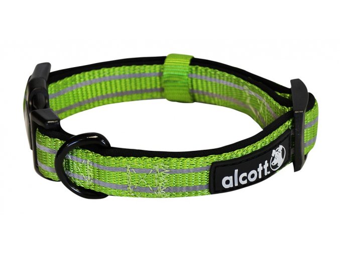 Alcott reflexní obojek pro psy, Adventure, zelený, velikost S