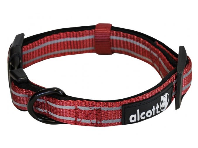 Alcott reflexní obojek pro psy, Adventure, červený, velikost M