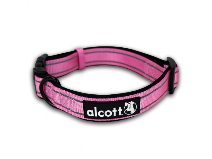 Alcott Reflexní obojek pro psy, Adventure, růžový, velikost L