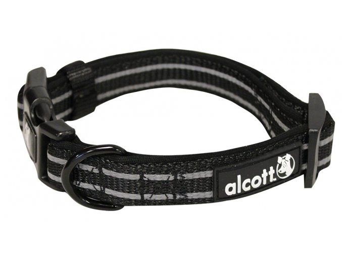 Alcott reflexní obojek pro psy, Adventure, černý, velikost L