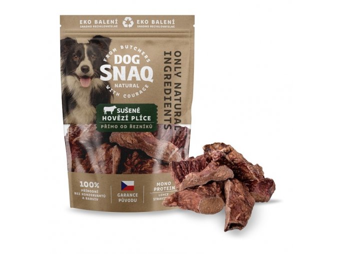 DOG SNAQ - SUŠENÉ HOVĚZÍ PLÍCE 200 g