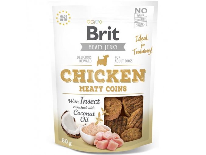 Brit Dog Jerky Chicken with Insect Meaty Coins 80g