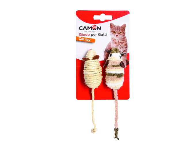 MYŠKA SISAL A MYŠKA PLYŠ 7 cm 2 ks