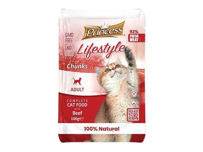 PRINCESS LIFESTYLE POUCHES CHUNKS 100G HOVĚZÍ