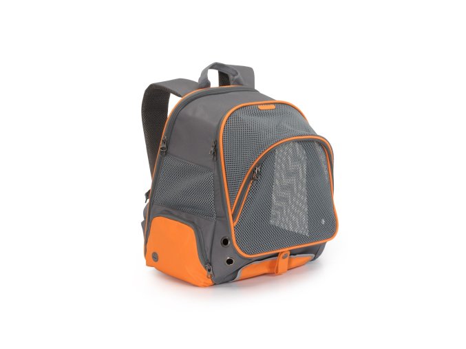 BATOH do 5-6 kg 34x22x42 cm, S, ŠEDO-ORANŽOVÁ