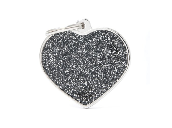 BIG HEART GLITTER BLACK