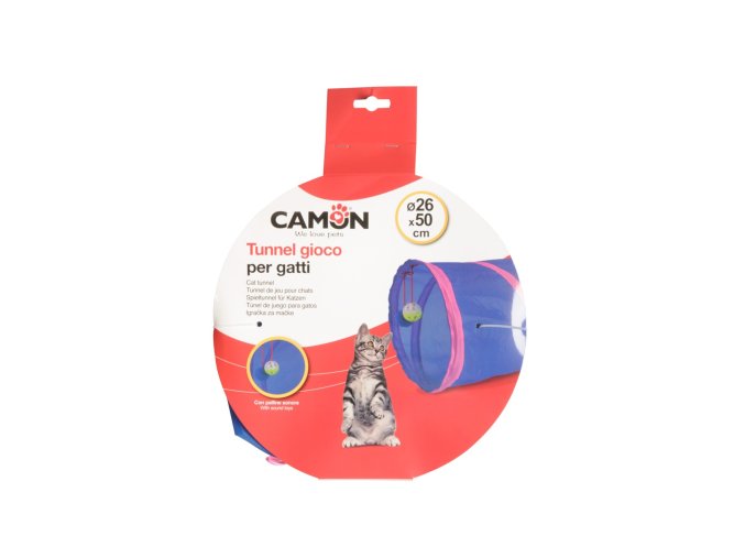 CAMON TUNEL CAT + 2x ZVUK. HRAČKA 26x50 cm