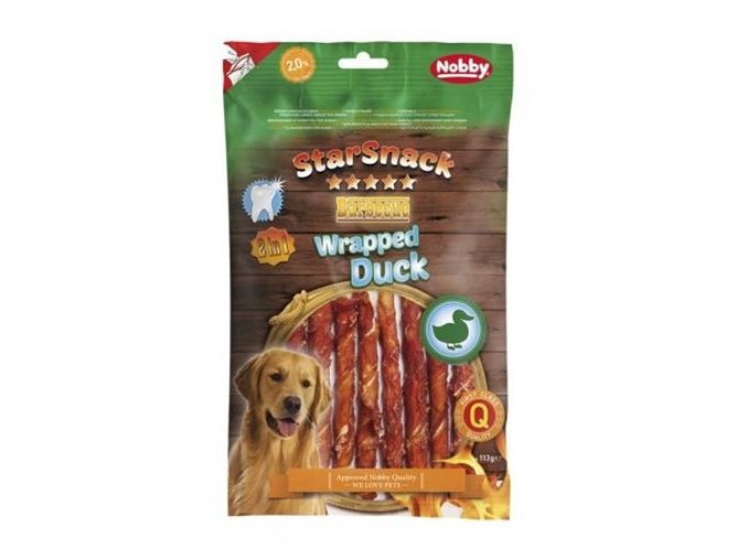 Buvolí tyčky bílé s kachním Nobby 113 g