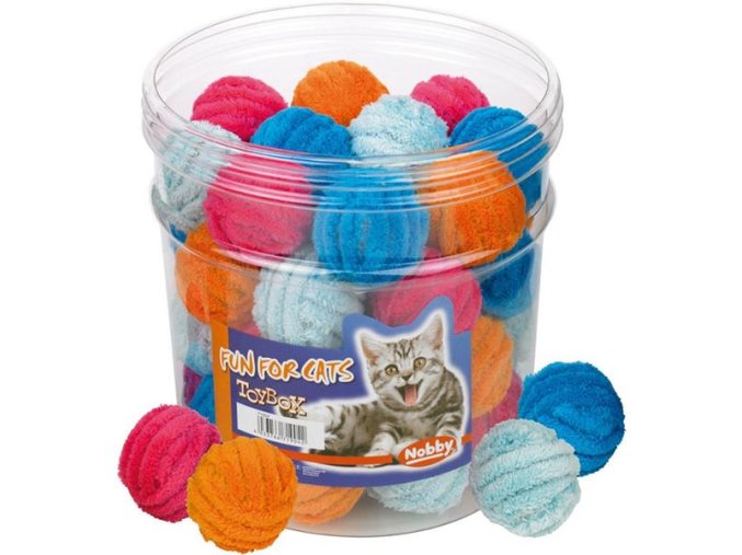 Hračka cat textil balónek 4cm display Nobby 40ks
