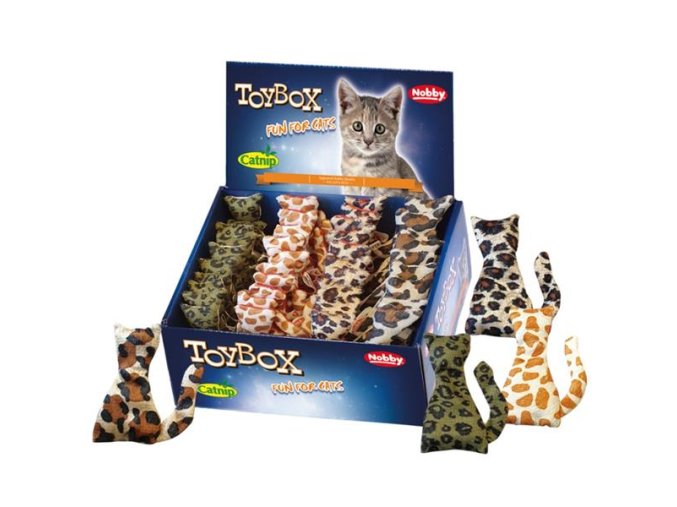 Hračka cat textil kočka 9cm display Nobby 40ks