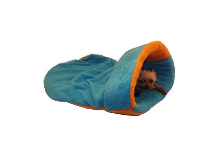 Marysa pelíšek 2v1, s lemem, modrý/oranžový, velikost XL