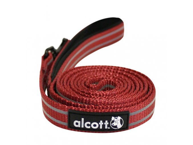 Alcott reflexní vodítko pro psy, červené, velikost L