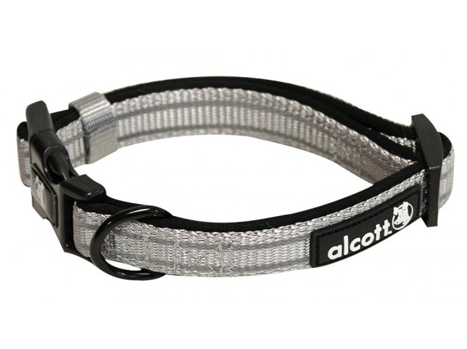Alcott Reflexní obojek pro psy, Adventure, šedý, velikost M