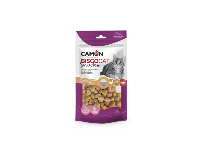 CAMON SNACKS CAT SRDÍČKA RÝŽE + KUŘE 1,5x1 cm 50 g