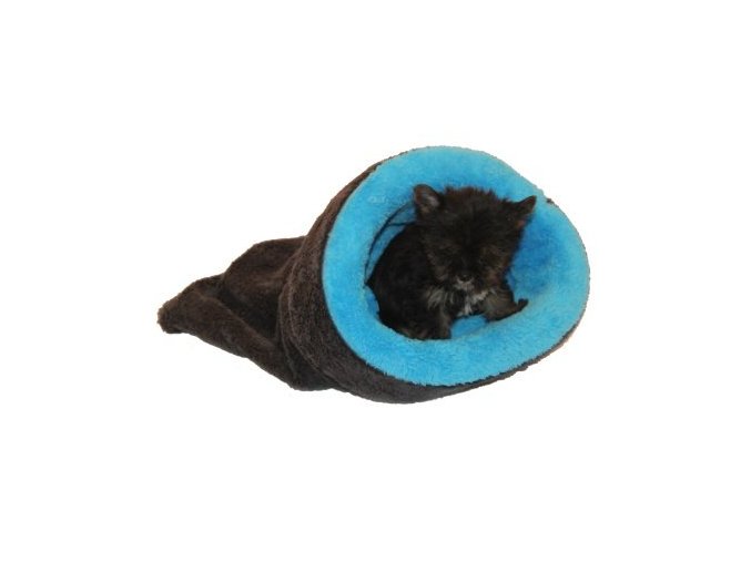 Marysa pelíšek 2v1 mini pro štěňátka/koťátka, modrý/černý